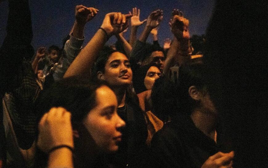 Manifestation à Casablanca, au Maroc, en octobre 2025. MILLA MORISSON/ HANS LUCAS